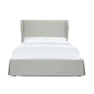 Modus Furniture Juliette Hera Beige Oatmeal Linen King Platform Bed with Slipcover Style Base-CB9... | The Home Depot