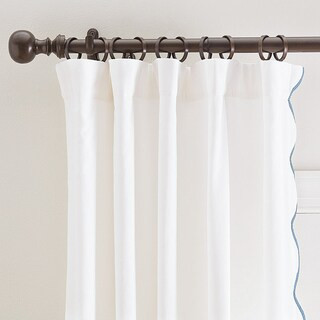 Set of 2 Emma Scalloped Drapery Panels  Cornflower 120" - Ballard Designs | Ballard Designs, Inc.