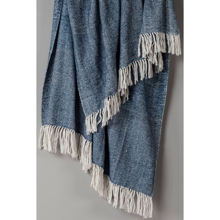 50"x60" Chevron Throw Blanket Blue - Rizzy Home | Target