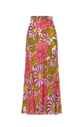 Floral High Waist Midi Skirt | Rent the Runway