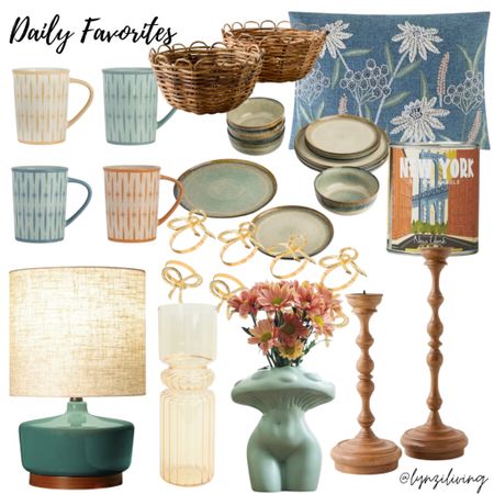 Daily Favorites

Teal home decor, affordable home decor, home decorations, mid century modern mugs, orange glass vase, Walmart finds, Walmart home, mid century table lamp, teal table lamp, green vase, green mushroom vase, Amazon finds, Amazon home, Amazon vase, Walmart lamp, Walmart pillow, wooden candle holders, gold napkin rings, gold bow napkin rings, Yellowstone dinnerware, green dinnerware, western dinnerware, New York candle, Anthropologie home, blue throw pillow, floral throw pillow, wicker basket, scalloped basket 

#LTKfindsunder50 #LTKhome #LTKfindsunder100