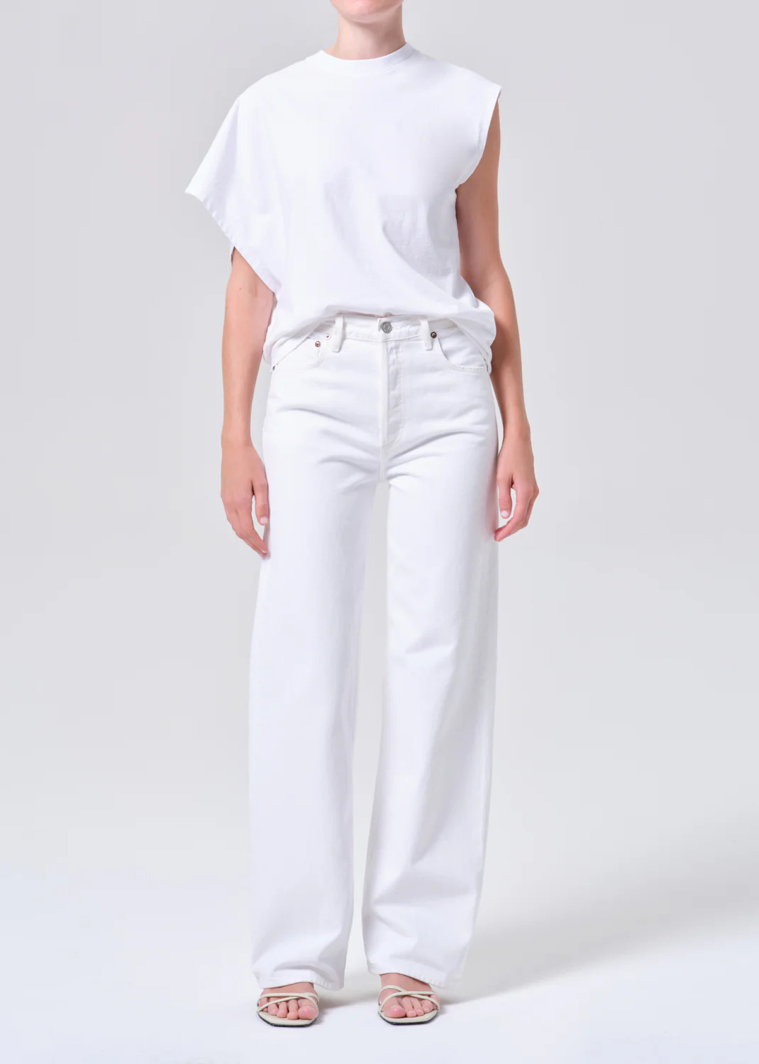 Ren High Rise Wide Leg 32 in Marshmallow | AGOLDE