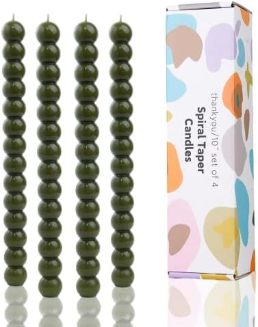 Olive Spiral Taper Candles Twisted Candle Conical Stick Candles for Holiday Wedding Party Wax Uns... | Amazon (US)