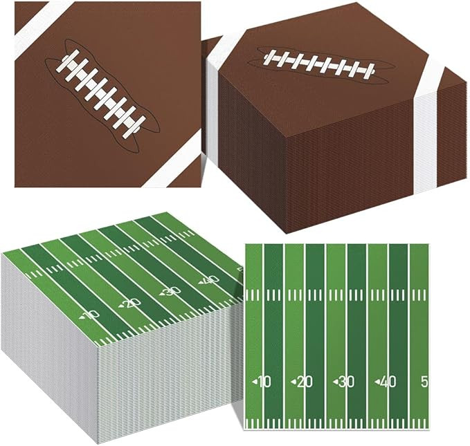 Superbowl Party Decorations, Football Napkins, 100 PCS Disposable Football Paper Napkins, Footbal... | Amazon (US)