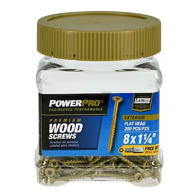 Power Pro  #8 x 1-1/4-in Epoxy Exterior Wood Screws (200-Per Box) | Lowe's