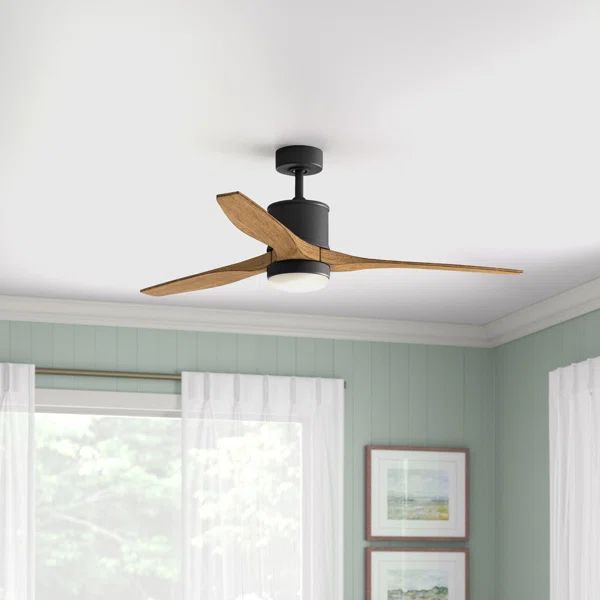 60'' Hammond 3 - Blade Outdoor LED Propeller Ceiling Fan with Wall Control and Light Kit Included | Wayfair North America