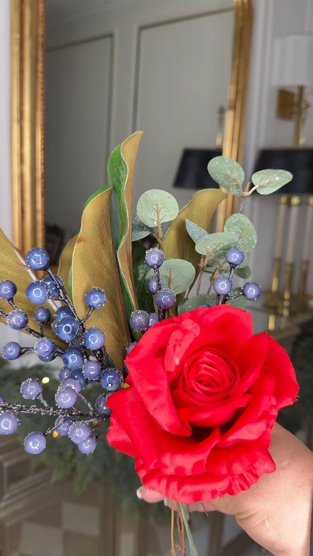 I love how this garland turned out. I love the red roses, magnolia leaves and blue cherry picks. 

#christmasgarland #classicchristmas #christmashomedecor

#LTKGiftGuide #LTKHoliday #LTKHome