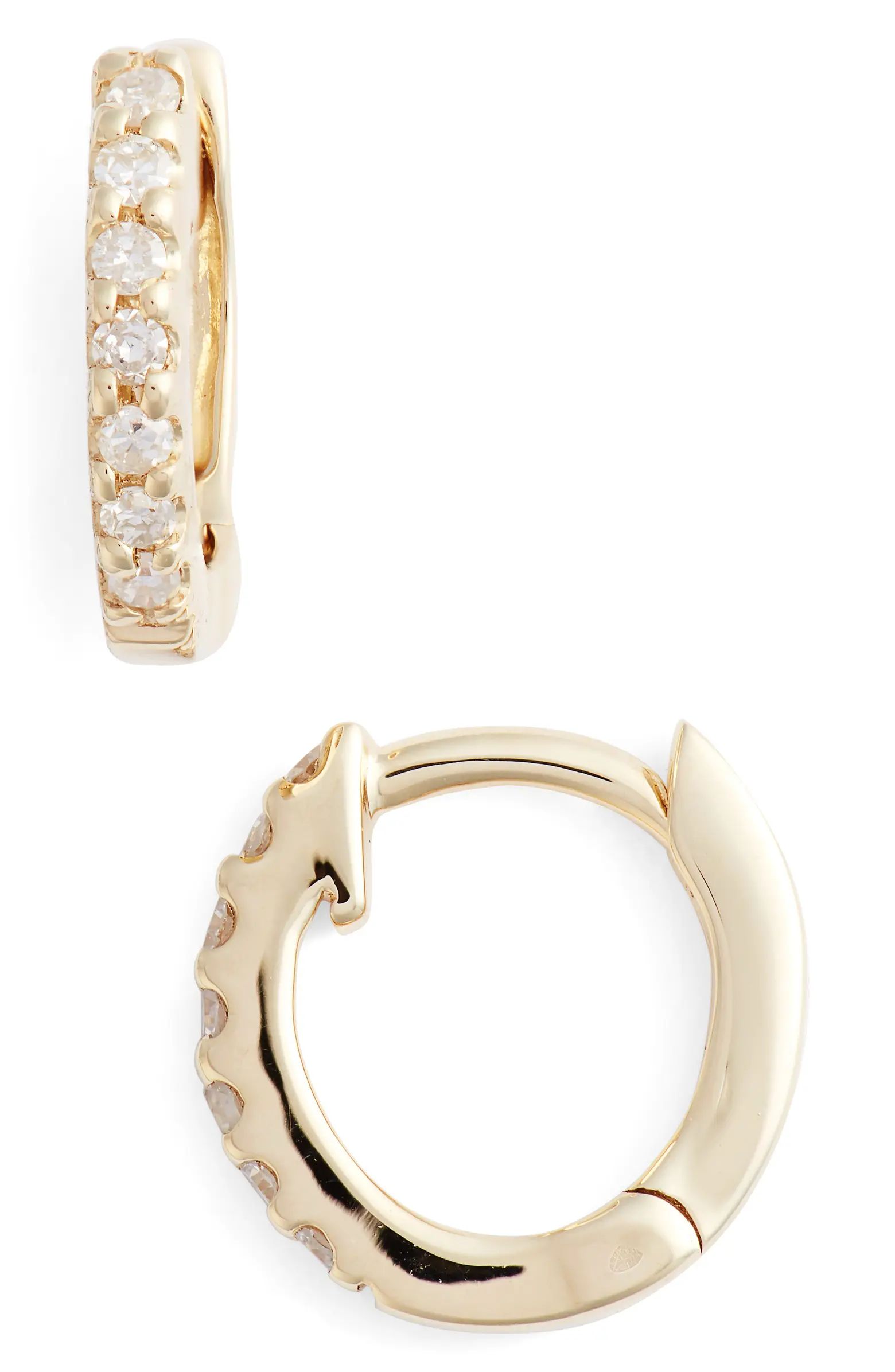Dana Rebecca Designs Mini Diamond Huggie Hoop Earrings | Nordstrom | Nordstrom
