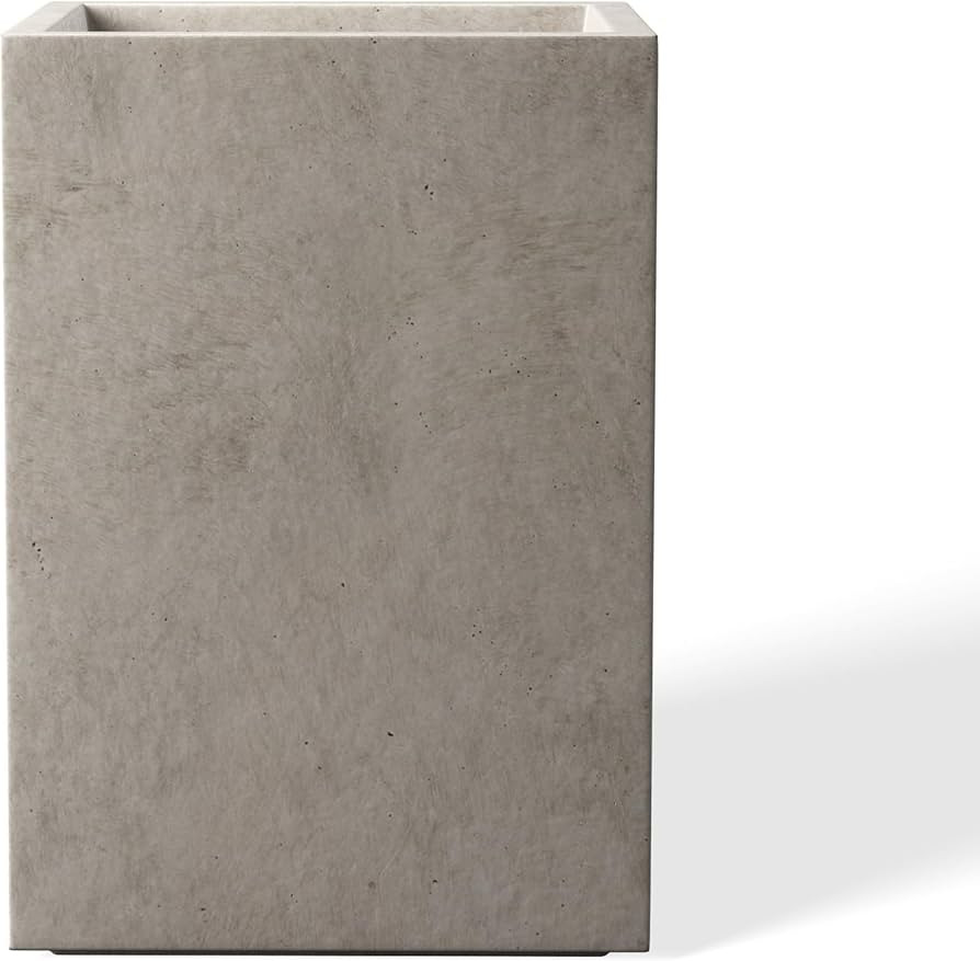 Kante 18.5" H Tall Rectangular Concrete Planters, Outdoor Indoor Lightweight Plant Pots with Drai... | Amazon (US)