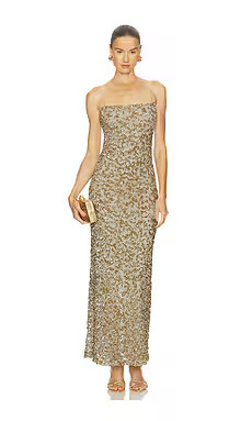 Camila Coelho Kinsley Maxi Dress in Champagne from Revolve.com | Revolve Clothing (Global)