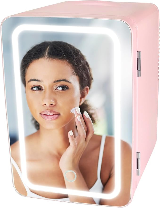 PERSONAL CHILLER 6.2L Skincare Fridge with LED Makeup Mirror, Mini Fridge Cooler and Warmer, Port... | Amazon (US)