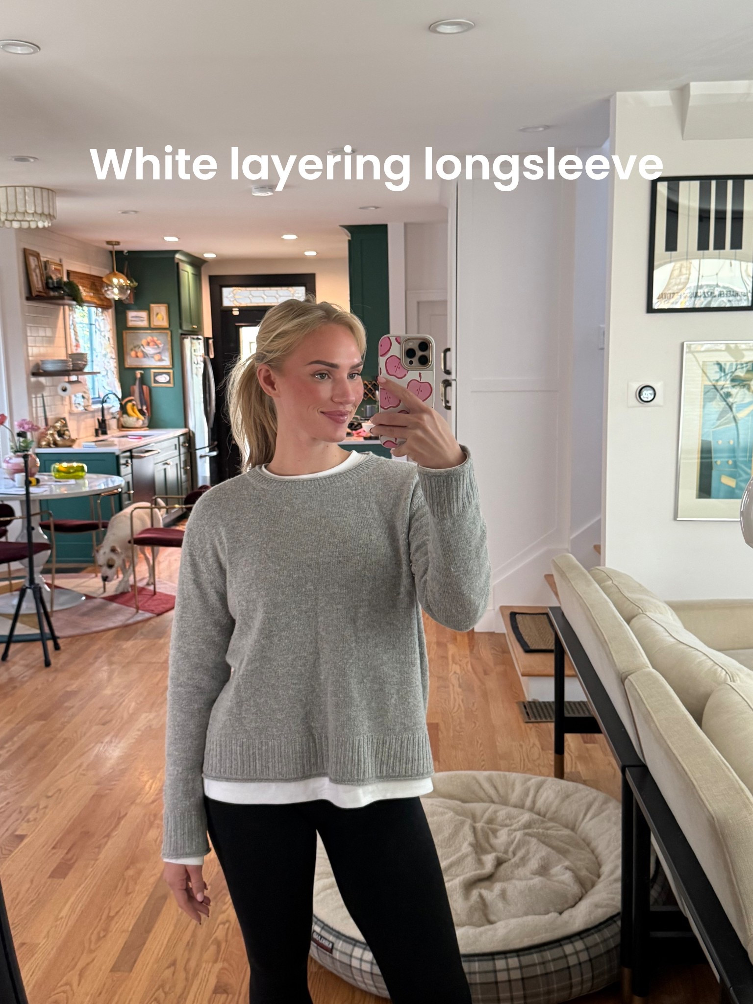 I have been searching for a white long sleeve to layer with for over 3 YEARS and I finally found one 😭🫶🏻 so i had to share!! I got the medium tall! That way the shirt peaks out at the bottom. I didn’t have to size up at all

#LTKStyleTip