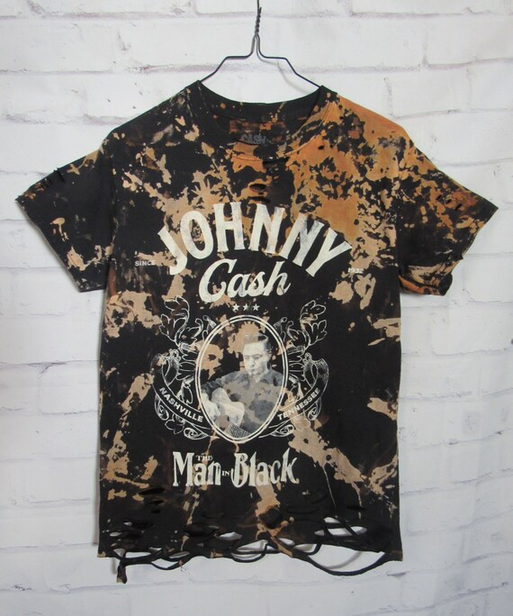 Johnny Cash/ Man in black/Thrashed /Bleached dyed tee | Etsy | Etsy (US)