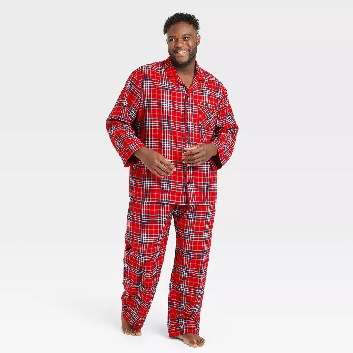 Men's Plaid Flannel Holiday Matching Family Pajama Set - Wondershop™ Red | Target