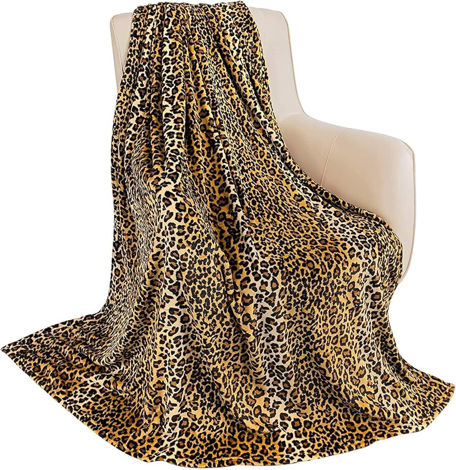 MACEVIA Flannel Fleece Twin Blanket for Couch, Leopard Print Blankets for Adult, Lightweight Cozy... | Amazon (US)