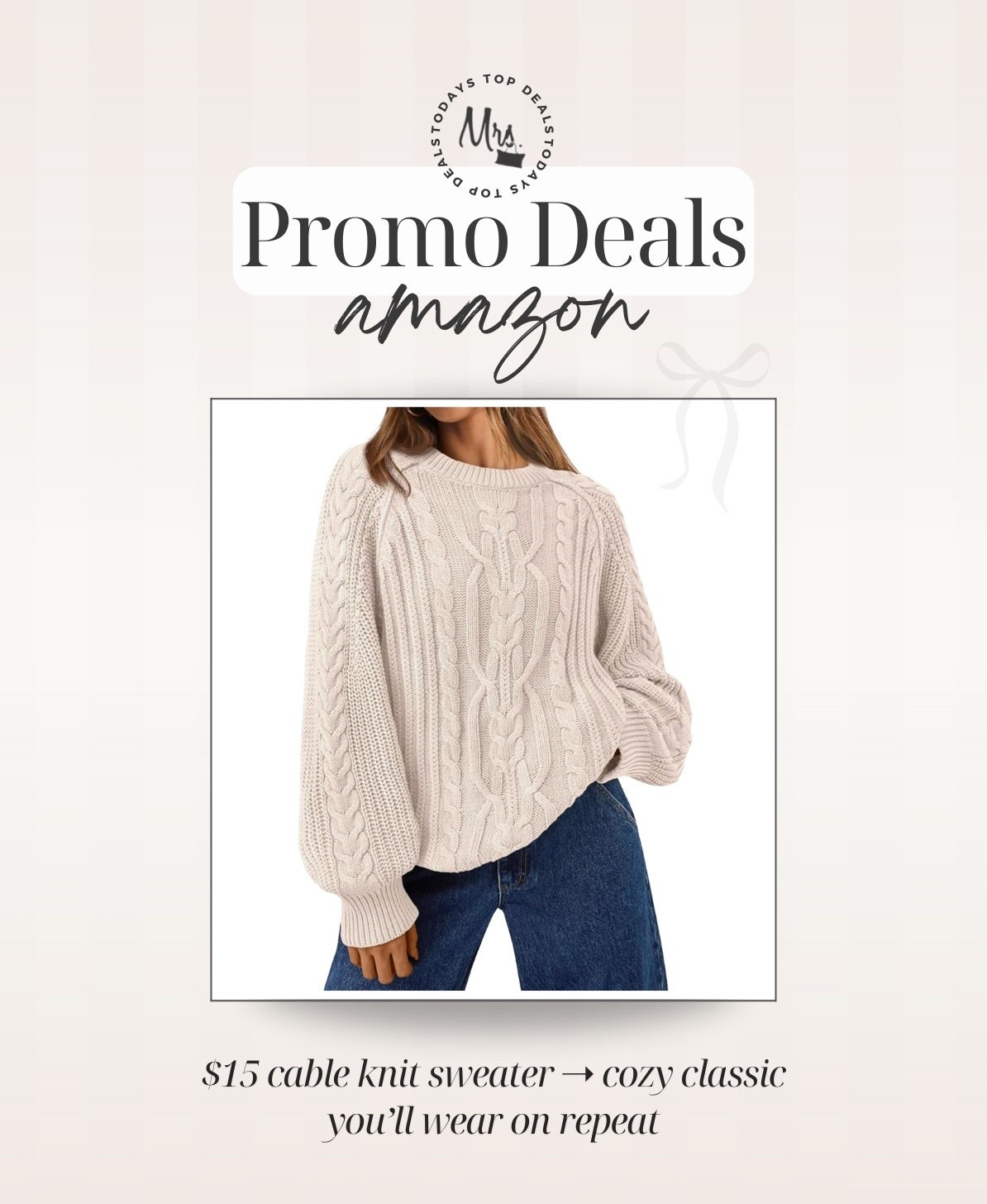 $15 cable knit sweater on Amazon promo ➝ cozy classic you’ll wear on repeat

#LTKootd #LTKFindsUnder50 #LTKSaleAlert