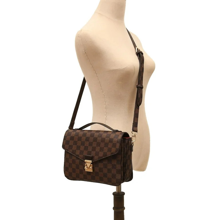 GOWELL Checkered Cross Body Bag - Womens Purse Checkered Evening Bag Ladies Shoulder Bags - PU Ve... | Walmart (US)