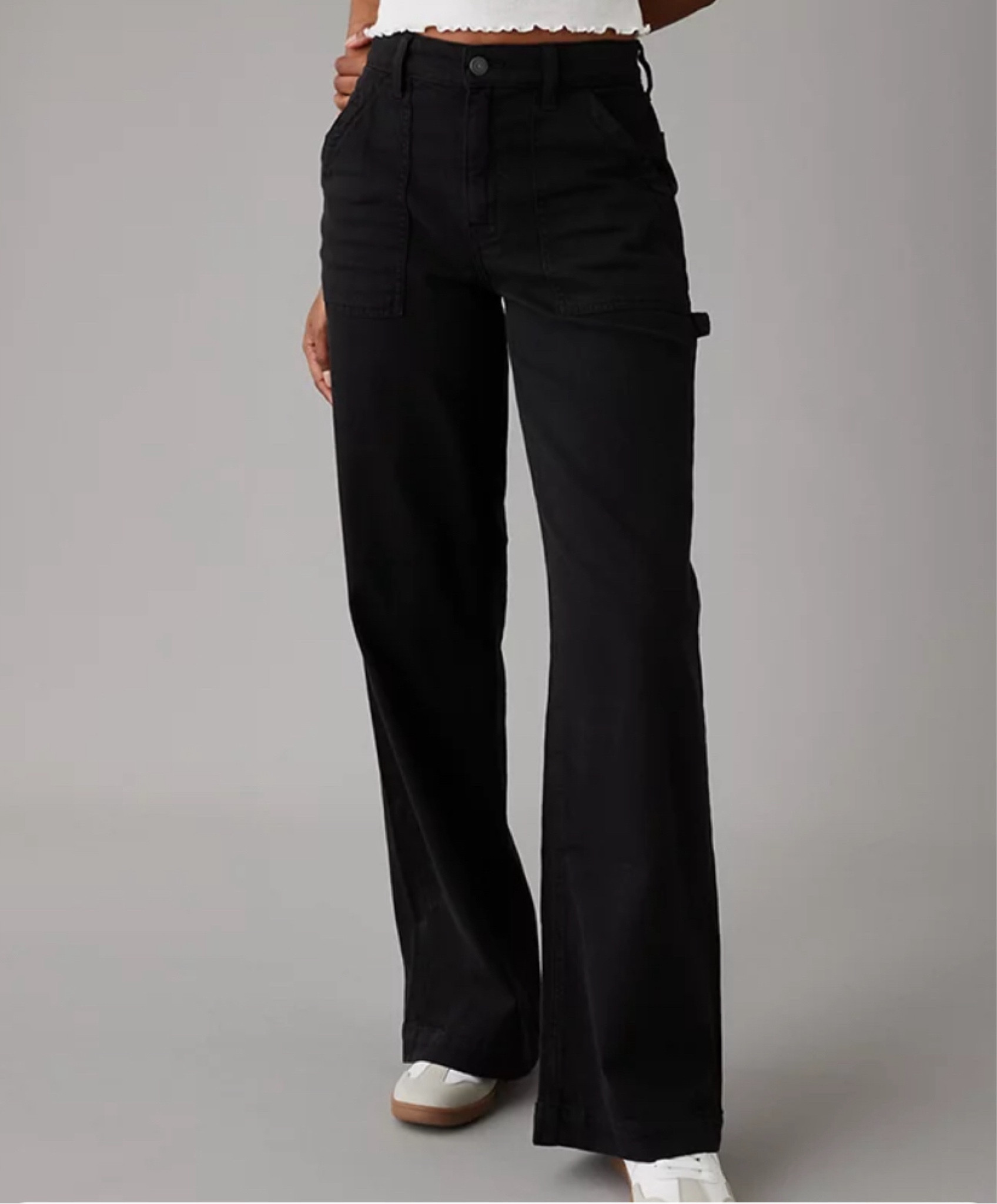 Favorite Black High-Waisted Baggy Wide-Leg Pang from American Eagle. 
Size down one!

#americaneagle 
#widelegpant

#LTKfindsunder50
