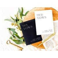 Wedding Vow Books, Custom Wedding Book, Personalized Gift For Bride & Groom, Marriage Renewal Gold Foil, His Her Booklet | Etsy (US)