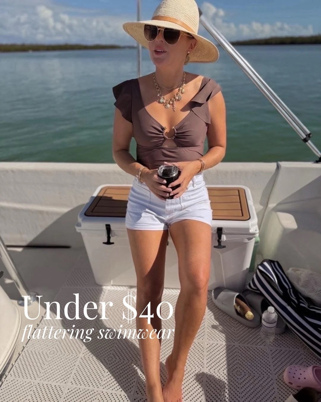 Boat day 🤍  my favorite shorts ever! Several colors! Restocked my swimsuit! 

Vacation outfit. Shorts. Swimsuit. Resort wear.

#LTKSeasonal #LTKootd #LTKTravel