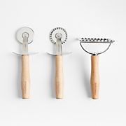 Beechwood and Stainless Steel Pasta Tools, Set of 3 + Reviews | Crate & Barrel | Crate & Barrel