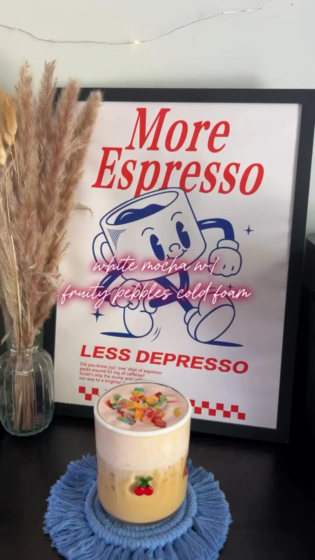 Cereal milk is good for more than just the base of a latte - this fruity pebbles milk is also perfect as a cold foam! 🫐🍓🍊

•bianco doppio @nespressousa 
•fruity pebbles cereal milk (soak the cereal in milk for a few hours) (the longer you soak it, the stronger the flavor)
•white chocolate sauce @torani 
•heavy cream
•fruity pebbles for topping

✨I’m Meg, the Iced Coffee Connoisseur! I’m bringing you all things coffee — including fun at home recipes & honest reviews of coffee shops all across NJ✨

#icedcoffeeconnoisseurs #athomecoffee #athomecafe #coffeeathome #homecoffeerecipes #athomecoffeerecipes #fruitypebbleslatte #cerealmilklattes #cerealmilklatterecipes #coffeeinspo #athomecoffeerecipes #coldfoam