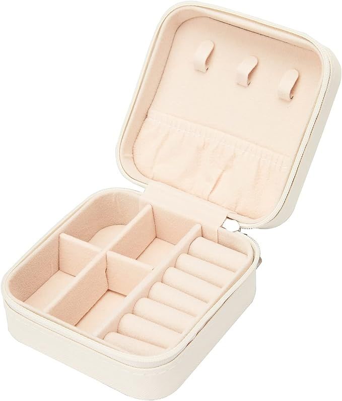 Amazon.com: PU Leather Small Jewelry Box, Travel Portable Jewelry Case for Ring, Pendant, Earring... | Amazon (US)