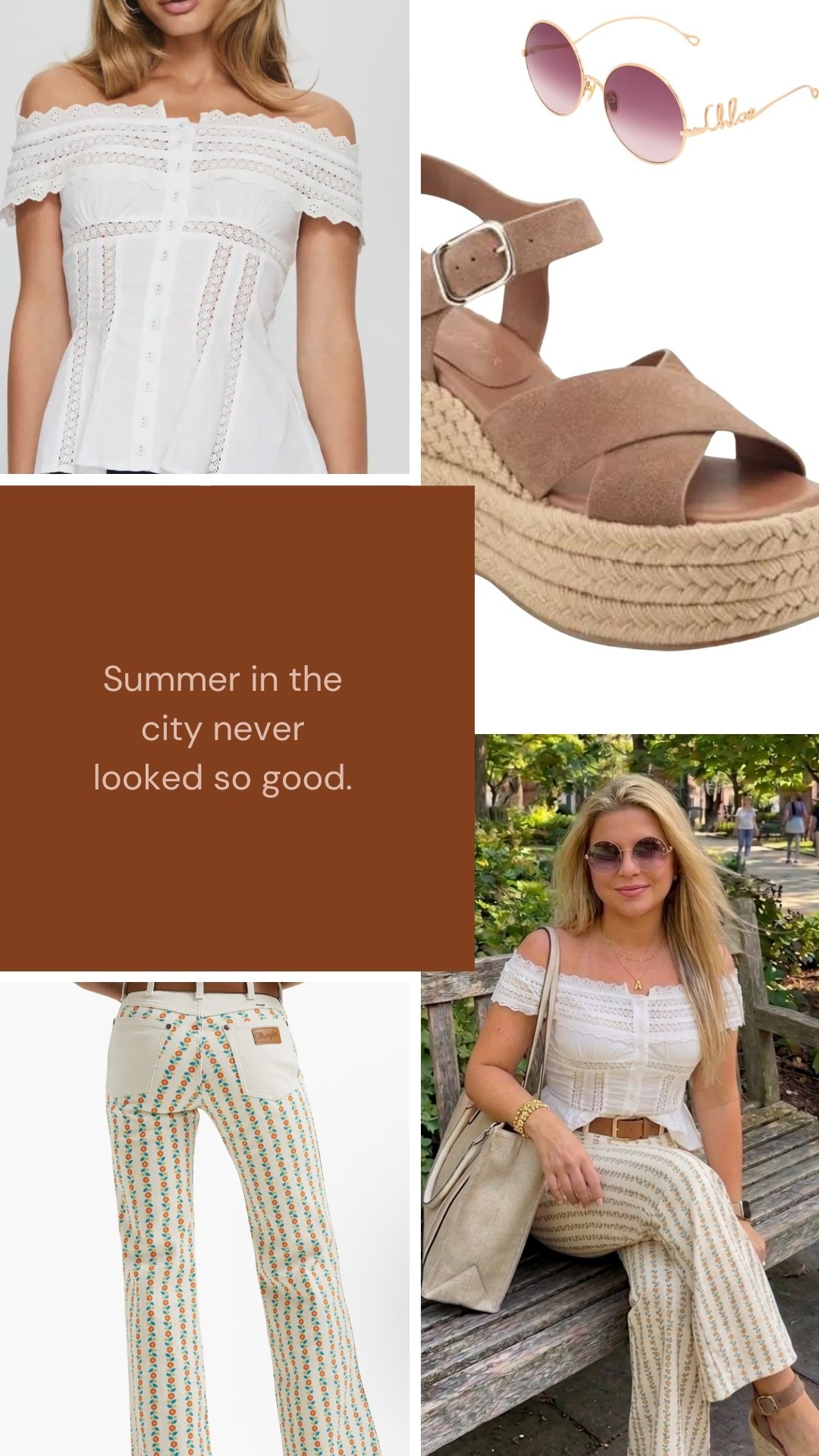 Found the perfect off-the-shoulder eyelet top that transitions seamlessly from brunch to a park stroll. 

Details on this full look are linked in my LTK!

XOXO, 
Ana Randall💗

#LTKunder100 #SummerStyle #EyeletTop #CityVibes

#LTKspring #LTKsummer #LTKstyletip