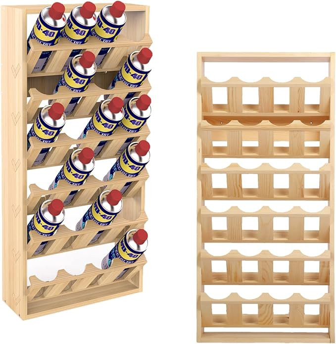 Nisorpa 24 Can Spray Paint or Lube Can Holder Aerosol Can Rack 6-Tier Wooden Spray Paint Can Stor... | Amazon (US)