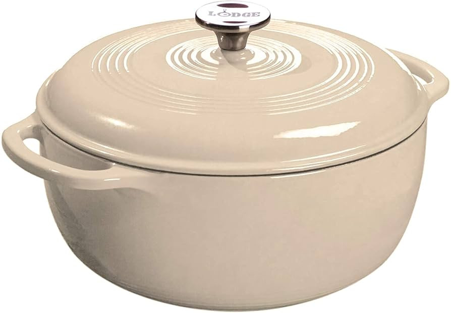 Lodge 3 Quart Enameled Cast Iron Dutch Oven with Lid – Dual Handles – Oven Safe up to 500° F... | Amazon (US)