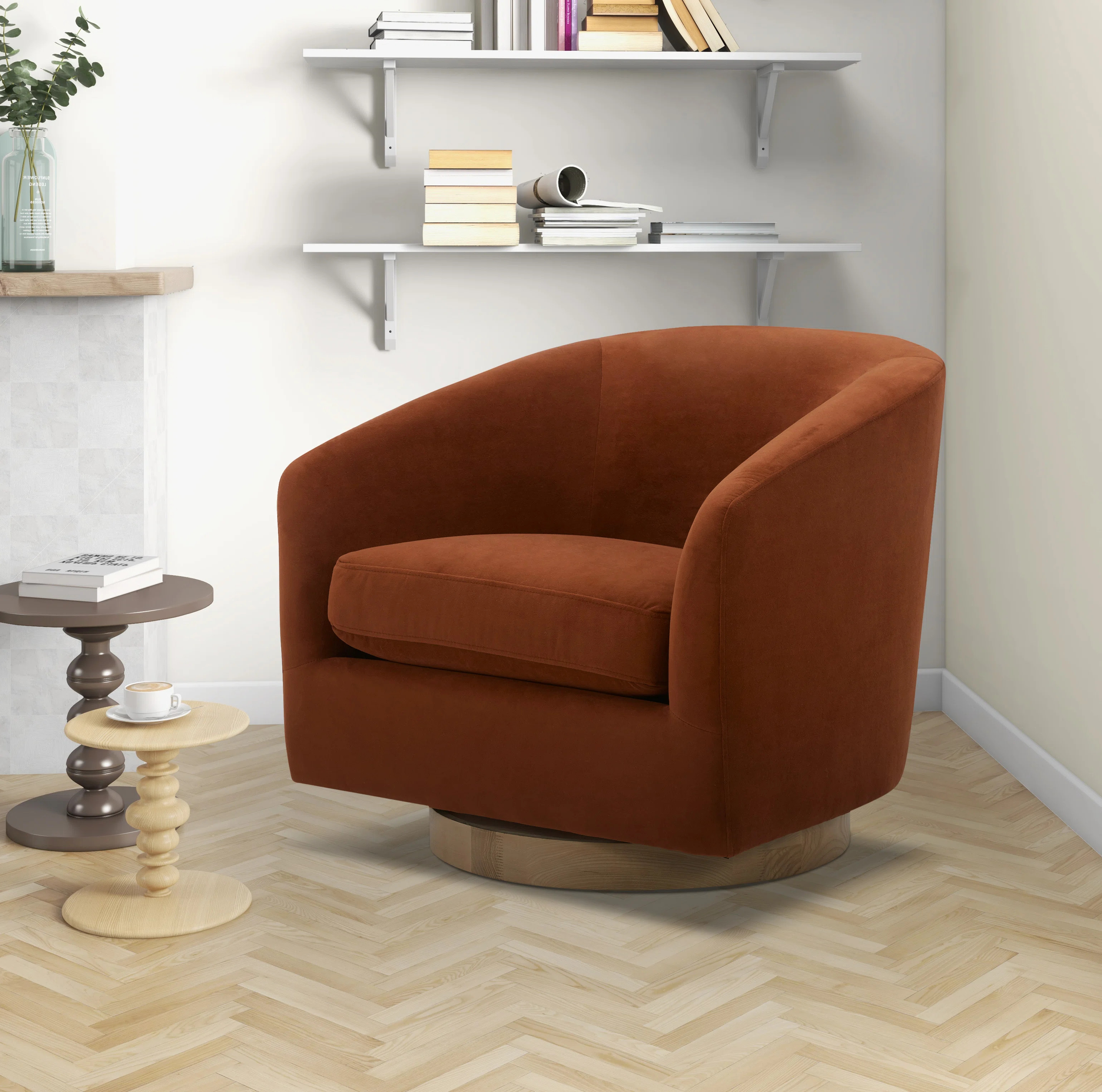 Bennett Upholstered Swivel Barrel Chair | Wayfair North America