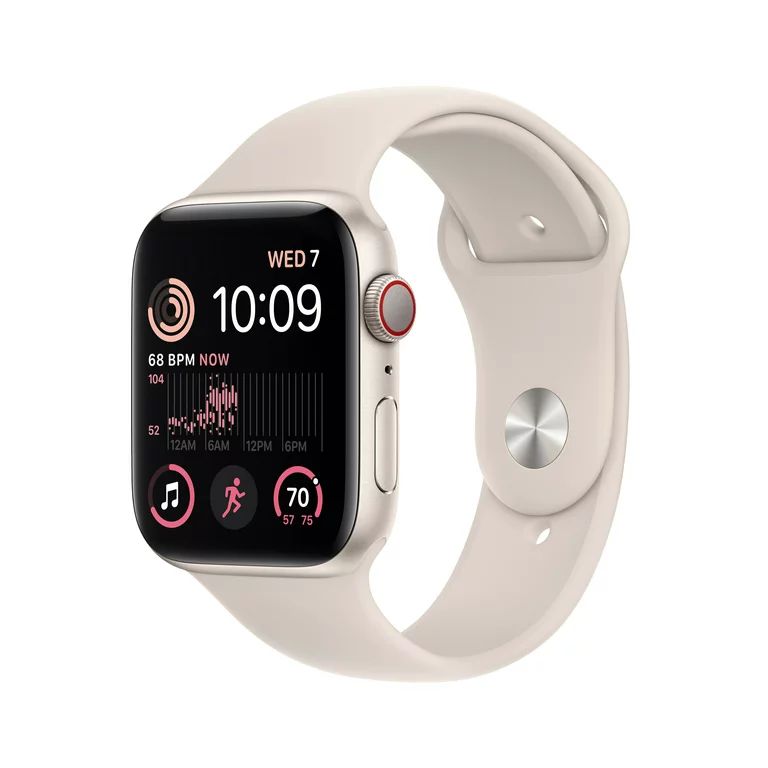 Apple Watch SE (2nd Gen) GPS + Cellular 44mm Starlight Aluminum Case with Starlight Sport Band - ... | Walmart (US)