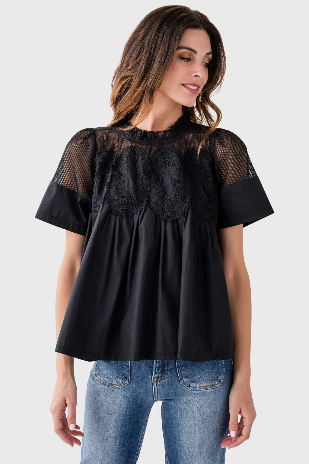 Fate Mesh Combined Top with applique | Social Threads