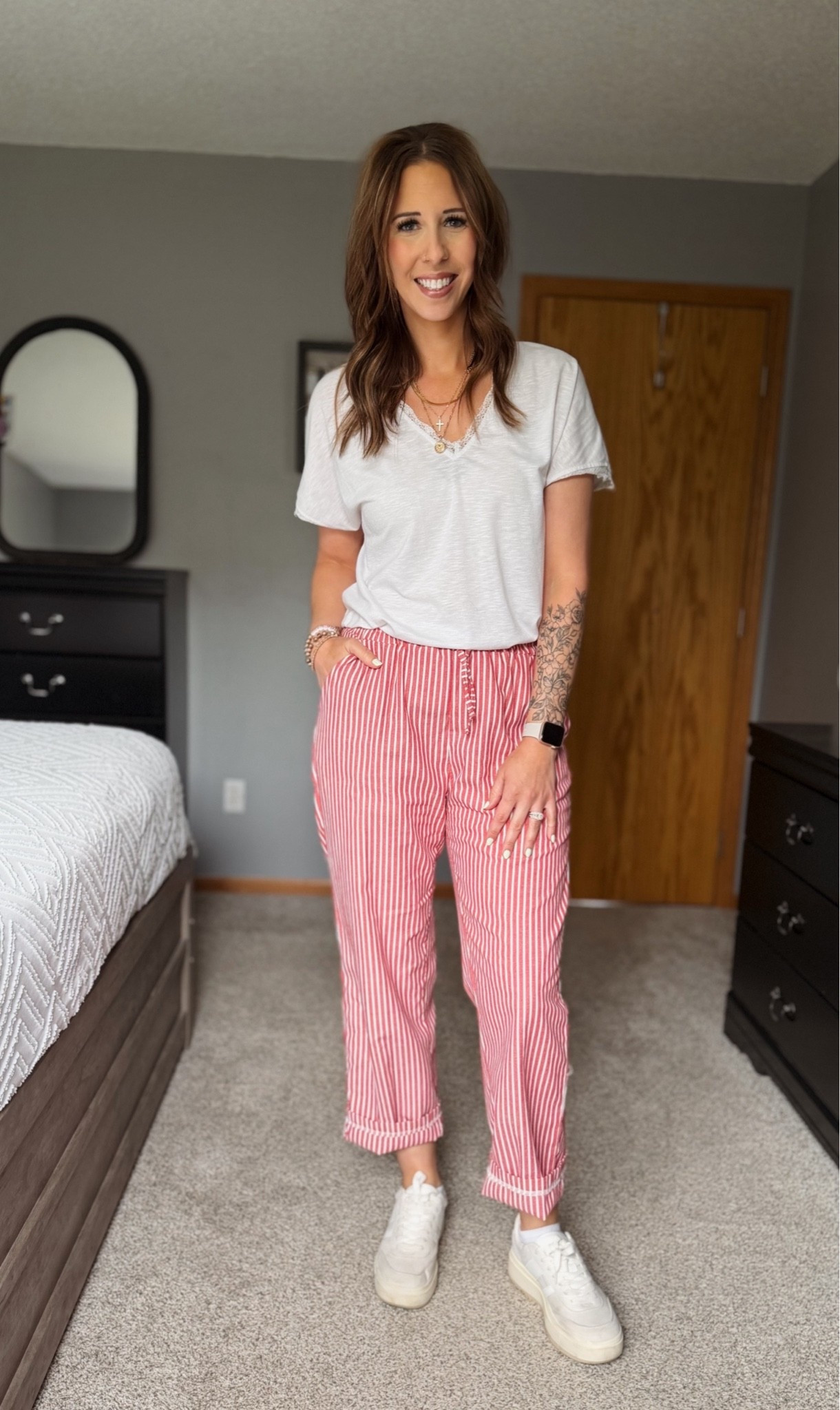 Add a fun print pant to your closet for summer. It works for sitting at the baseball games and also something cute to wear to work.

#LTKmomlife #LTKmorningroutine #LTKWorkwear