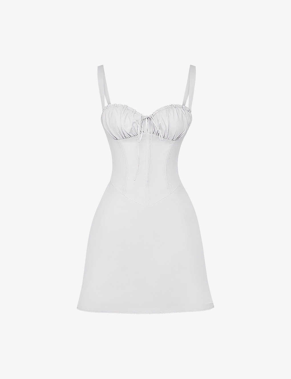 Carlotta fitted-bodice square-neck stretch-cotton mini dress | Selfridges