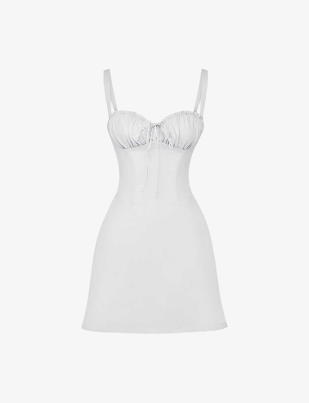Carlotta fitted-bodice square-neck stretch-cotton mini dress | Selfridges