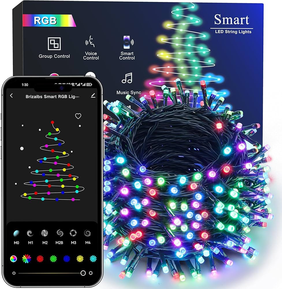 Brizled Smart Christmas Lights, 196ft 600 LED Smart WiFi Color Changing String Lights App Controlled, RGB Christmas Tree Lights Work with Alexa & Google Home for Halloween Indoor Outdoor Decor | Amazon (US)