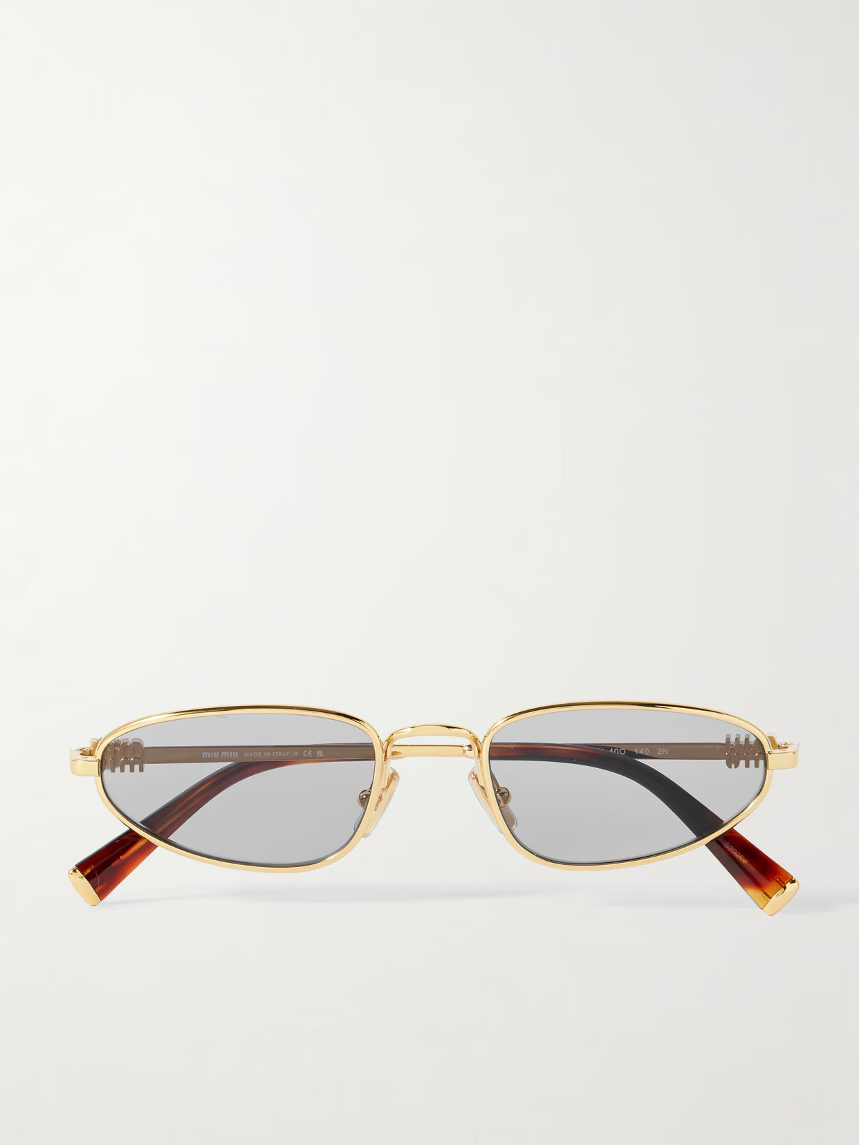 Miu Miu Eyewear - Oval-frame Gold-tone Sunglasses - One size | NET-A-PORTER (US)