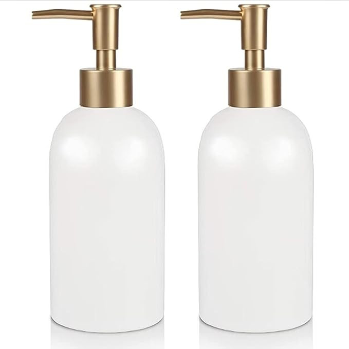 Natheeph 14OZ Ceramic Soap Dispenser Ceramic Soap Pump Dispenser Can Fill Liquid for Bathroom/Kit... | Amazon (US)