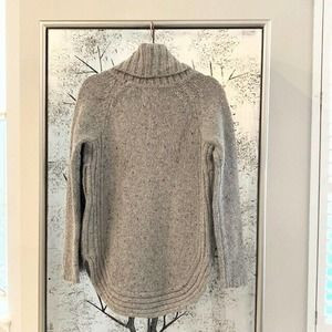 Cynthia Rowley Women's Small Gray Side Zip Chunky Turtleneck Knit Wool Sweater | Poshmark