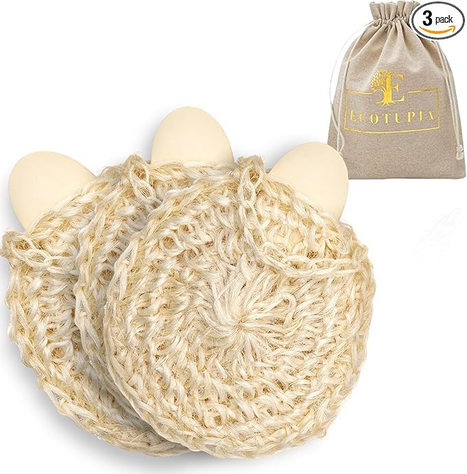 Natural Handwoven Sisal Loofah Body Scrubber - Organic Shower Sponge Made from Premium Agave Fibe... | Amazon (US)