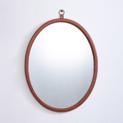 24" x 30" Oval Faux Leather Mirror with Ring - Threshold™ designed with Studio McGee | Target