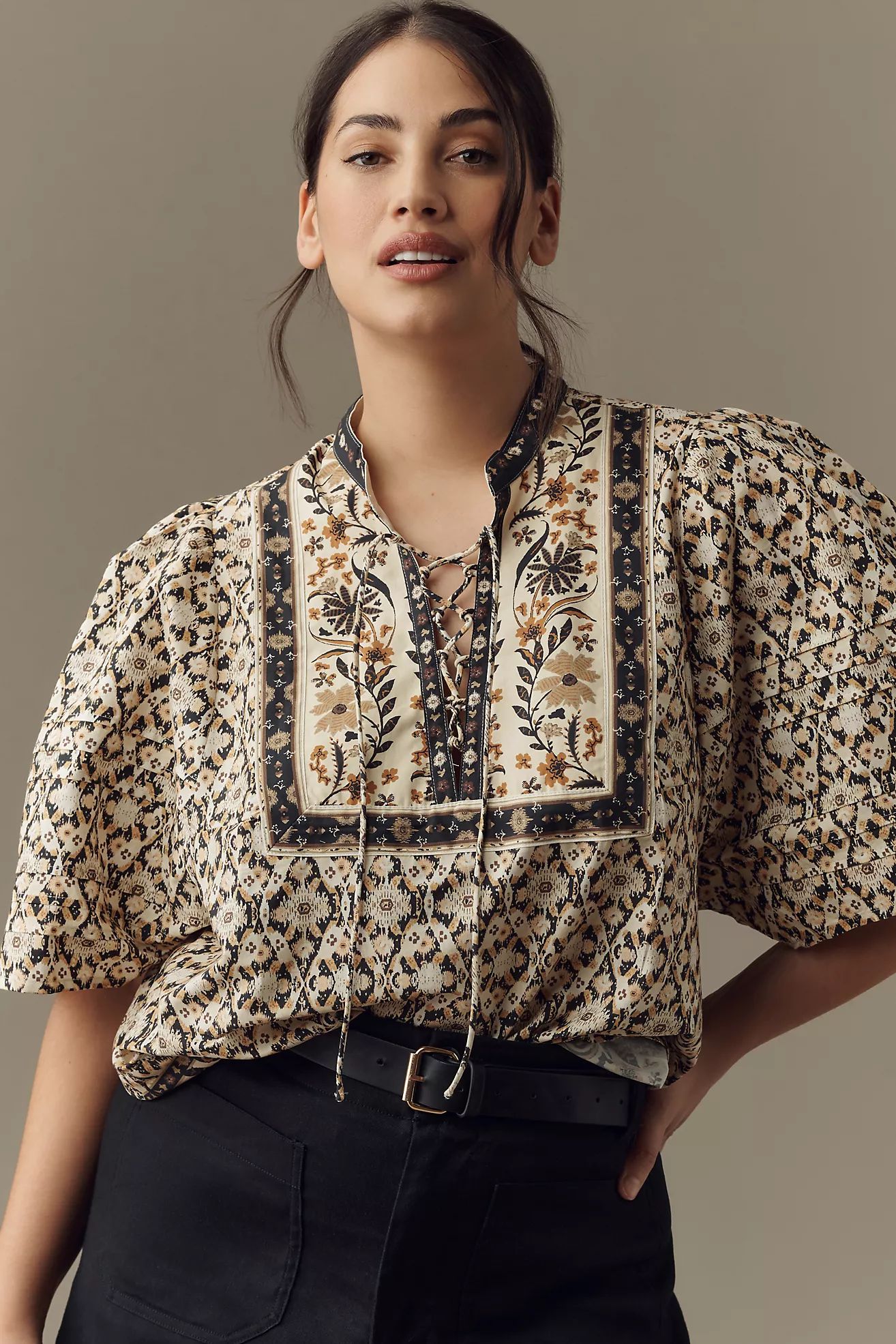 By Anthropologie Pleated Puff-Sleeve Blouse | Anthropologie (US)