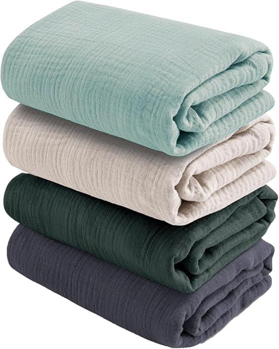 CottCare Baby Muslin Swaddle Blankets for Boys and Girls,4-Pack Breathable and Skin-Friendly,Wrap... | Amazon (US)