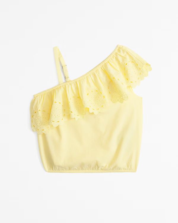 one-shoulder ruffle set top | Abercrombie & Fitch (US)