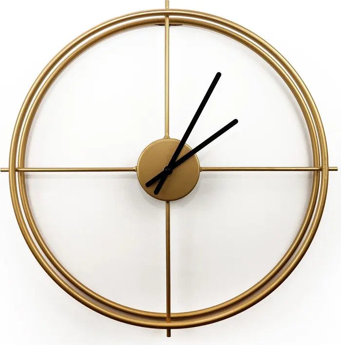 Minimalist 50cm Iron Wall Clock - Gold | Nordstrom Rack