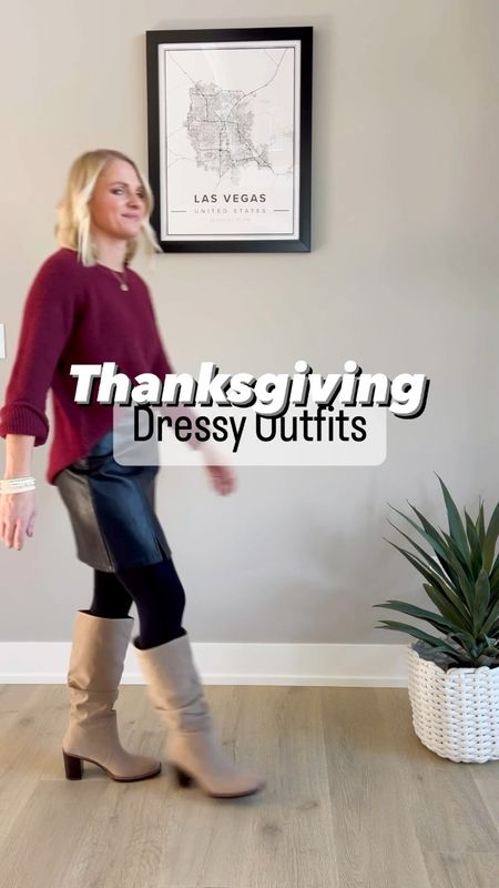 Dressy Thanksgiving outfit ideas! 
Outfit 1: Sweater- xs || skirt- small || boots- 7.5 
Outfit 2: Skirt- xs || booties- 7.5 
Outfit 3: dress- xs

#LTKfindsunder100 #LTKstyletip #LTKHoliday