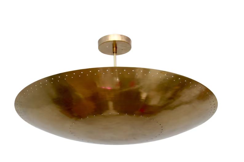 6 Light Elegant Perforerad Ceiling Flushmount Light Pendant Mid Century Modern Raw Brass Sputnik ... | Etsy (US)