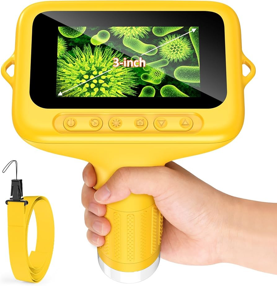 Microscope for Kids, 3'' Digital Handheld Kids Microscope with Adjustable Light, 1000X 1080P Pock... | Amazon (US)