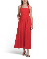 Linen Blend Halter Maxi Dress | TJ Maxx